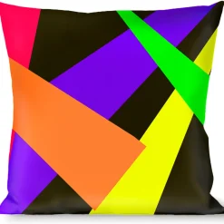 Buckle-Down Throw Pillow - Spotlight Black/Multi Neon