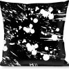 Buckle-Down Throw Pillow - Splatter Black/White