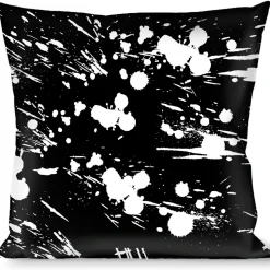 Buckle-Down Throw Pillow - Splatter Black/White