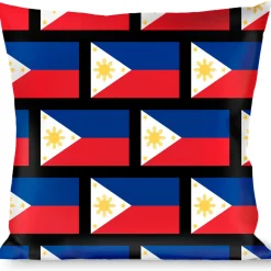 Buckle-Down Throw Pillow - Philippines Flags