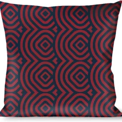 Buckle-Down Throw Pillow - Square Target Red/Navy