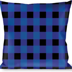 Buckle-Down Throw Pillow - Buffalo Plaid Black/Blue