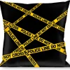 Buckle-Down Throw Pillow - Police Line Black/Yellow