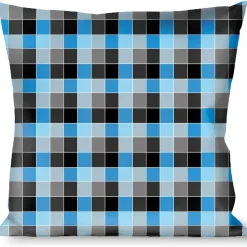 Buckle-Down Throw Pillow - Checker Mosaic Blue
