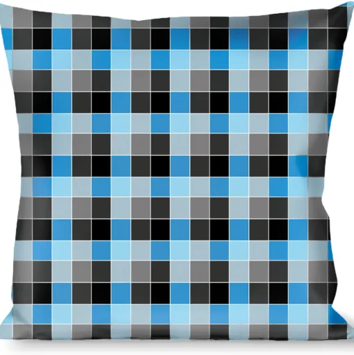 Buckle-Down Throw Pillow - Checker Mosaic Blue