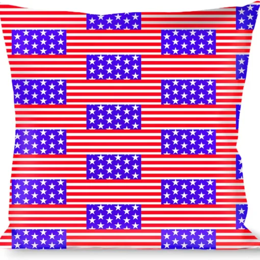 Buckle-Down Throw Pillow - Americana Stars & Stripes3 Red/White/Blue