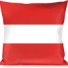 Buckle-Down Throw Pillow - Stripes Red/White/Red