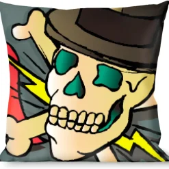 Buckle-Down Throw Pillow - Death or Glory C/U Gray