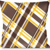 Buckle-Down Throw Pillow - Plaid X Brown/White/Gold