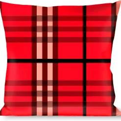 Buckle-Down Throw Pillow - Plaid Red
