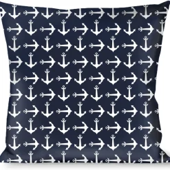 Buckle-Down Throw Pillow - Anchors Navy/White