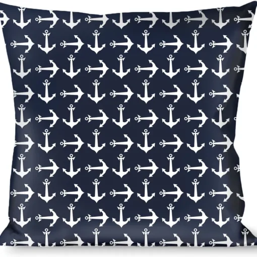 Buckle-Down Throw Pillow - Anchors Navy/White