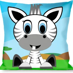 Buckle-Down Throw Pillow - Zebra Cartoon