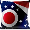 Buckle-Down Throw Pillow - Ohio Flags Stacked