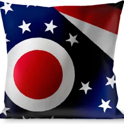 Buckle-Down Throw Pillow - Ohio Flags Stacked