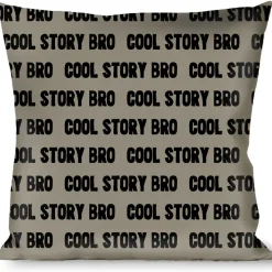 Buckle-Down Throw Pillow - COOL STORY BRO Gray/Black