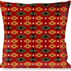 Buckle-Down Throw Pillow - Mini Navajo Tan/Rust/Olive/Black