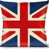 Buckle-Down Throw Pillow - Vintage United Kingdom Flags