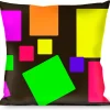 Buckle-Down Throw Pillow - Squares Black/Multi Color