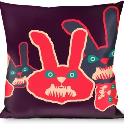 Buckle-Down Throw Pillow - Angry Bunnies C/U Purple/Red/Blue