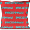 Buckle-Down Throw Pillow - BUCKLE-DOWN Shapes Red/Dot Turquoise/White