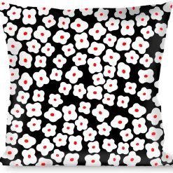 Buckle-Down Throw Pillow - Ditsy Floral Black/White/Red