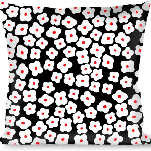 Buckle-Down Throw Pillow - Ditsy Floral Black/White/Red