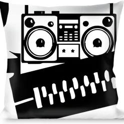 Buckle-Down Throw Pillow - Madness White/Black