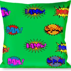 Buckle-Down Throw Pillow - Sound Effects Green/Multi Color