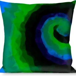 Buckle-Down Throw Pillow - Tie Dye Swirl Green/Blue/Purple