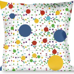 Buckle-Down Throw Pillow - Dots/Grid3 White/Gray/Multi Color