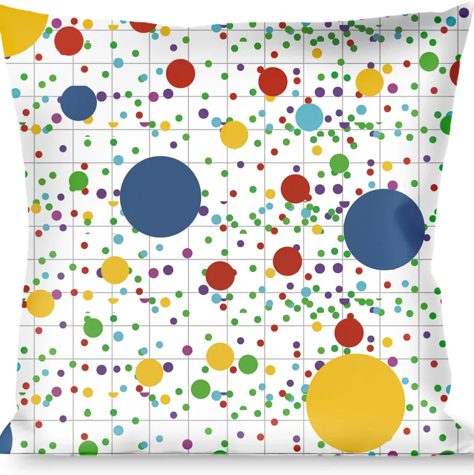 Buckle-Down Throw Pillow - Dots/Grid3 White/Gray/Multi Color