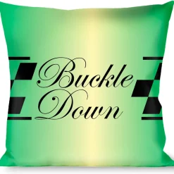 Buckle-Down Throw Pillow - Buckle-Down Cab Stripe Green/Yellow Fade