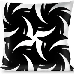 Buckle-Down Throw Pillow - Pinwheel Plumes White/Black