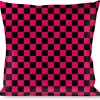 Buckle-Down Throw Pillow - Checker Black/Neon Pink