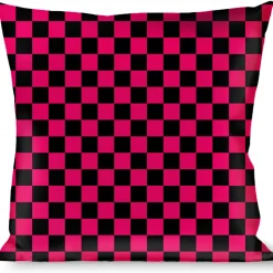 Buckle-Down Throw Pillow - Checker Black/Neon Pink