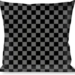 Buckle-Down Throw Pillow - Checker Black/Gray