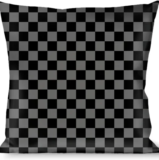 Buckle-Down Throw Pillow - Checker Black/Gray