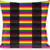 Buckle-Down Throw Pillow - Flag American Pride Rainbow/Black