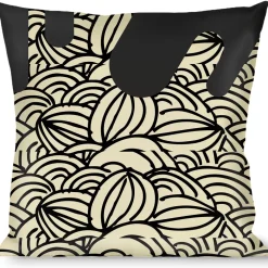 Buckle-Down Throw Pillow - Doodle1/Paint Drips Cream/Black
