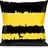 Buckle-Down Throw Pillow - Racing Stripe2 Weathered Black/Yellow