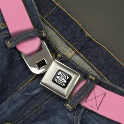 Built Ford Tough Seatbelt Belt - Baby Pink Webbing
