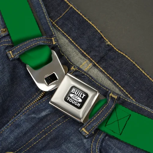 Built Ford Tough Seatbelt Belt - Green Webbing