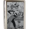 Business Card Holder - LARGE - HARLEY QUINN Pose Comic Book Scenes Brushed Silver