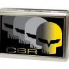 Business Card Holder - LARGE - C6 Racing w Skull Repeat FCG Black Yellow Silver