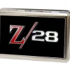 Business Card Holder - LARGE - 1969 Camaro Z 28 Emblem FCG Black Silvers Red