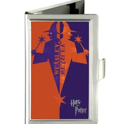 Business Card Holder - SMALL - Harry Potter WEASLEY & WEASLEY Wizard Logo FCG Orange-Red Purple