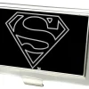 Business Card Holder - SMALL - Superman Logo Outline Reverse Brushed