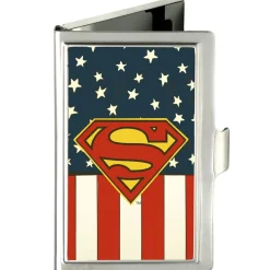 Business Card Holder - SMALL - Superman Shield Americana FCG Red White Blue Yellow