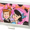 Business Card Holder - SMALL - Wilma & Betty SHOP TIL YOU DROP Heart FCG Pink